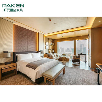 คุณภาพ  Hotel High Glossy Finish Queen Size Bedroom Suites โรงงาน