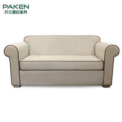 โฟมความหนาแน่นสูง Beige White Apartment Hotel Sofa Bed
