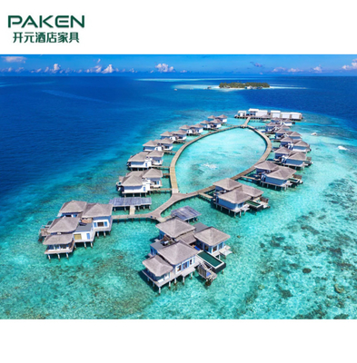 MDF Beach Villa Resorts ชุดเฟอร์นิเจอร์ห้องนอนของโรงแรม Custom Made Maldives ISO14001